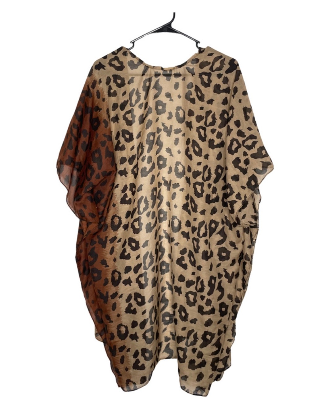 Raj Leopard-Print Cotton Kimono in Tan and Brown - Picture 2 of 6